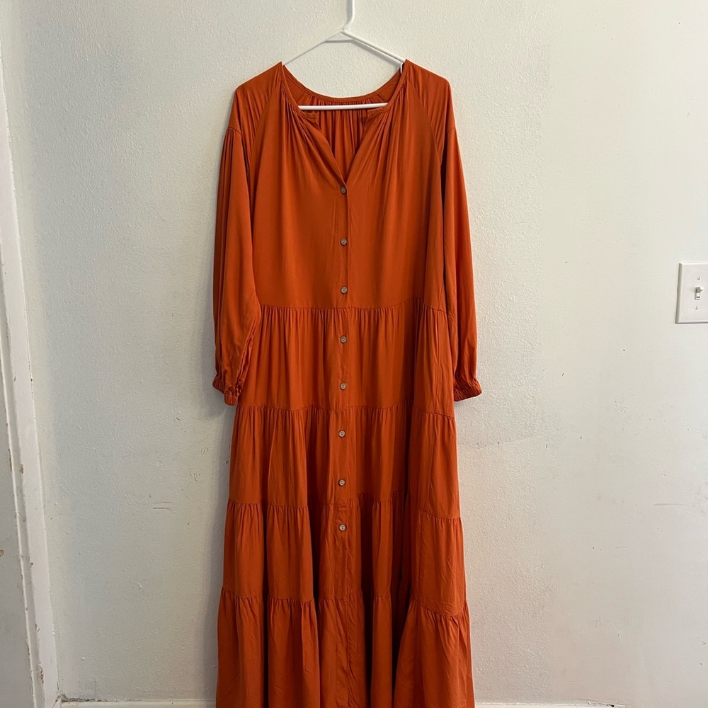 Elegant Orange Maxi Dress